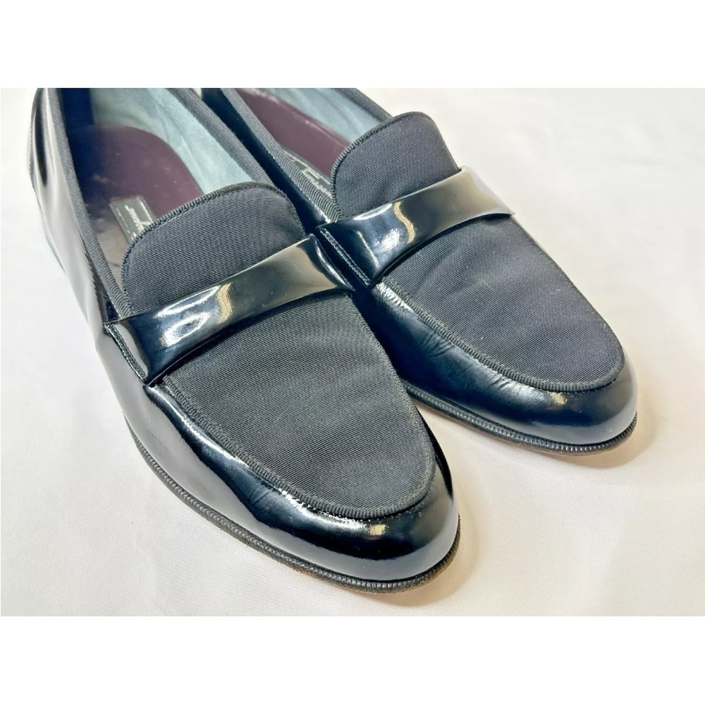 Salvatore Ferragamo Made in Italy Patent Grosgrain Vamp Formal Loafer 12 D
